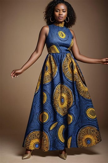 African Ankara Halter Maxi Dress Sewing Pattern (A4, A0, Letter) - Etsy