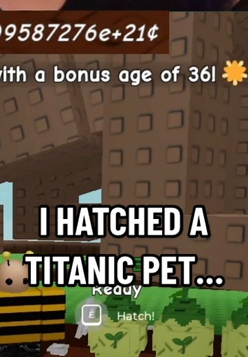 Hatching a Titanic Pet in Grow a Garden