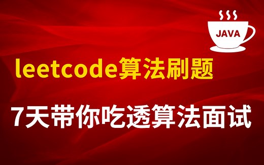 【leetcode算法刷题】每日一道 | 互联网大厂核心算法面试题，7天带你吃透算法面试！