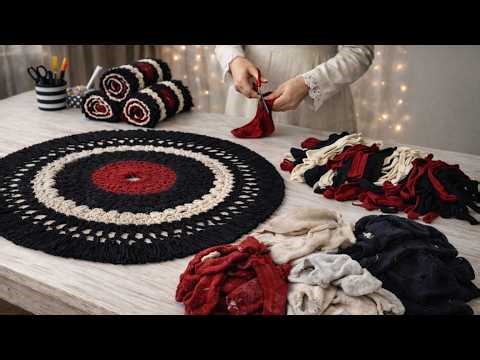 DON’T THROW AWAY OLD SOCKS! Turn Them Into a Stunning Rug (No Sewing Machine)