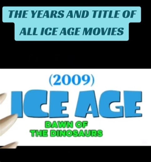 The Evolution Of The PREHISTORIC ICE AGE MOVIE TITLES) ICE AGE edit)