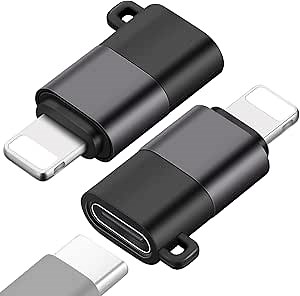 USB-C-to-Lightening-Adapter, USB-Type-C-Female-to-Lighting-Male-Adapter 2 Pack, Support Safe Charging Lighting-Connector-Charger-Cable-Converter for iPhone/iPad/iPod/AirPods