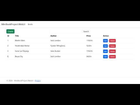 3 -ASP NET Core MVC CRUD | BookController +Create(Ekleme)(Mini Proje)
