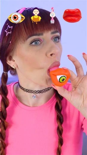 ASMR Pink Candy, Gummy Banana, Wax Lips #eatingsounds