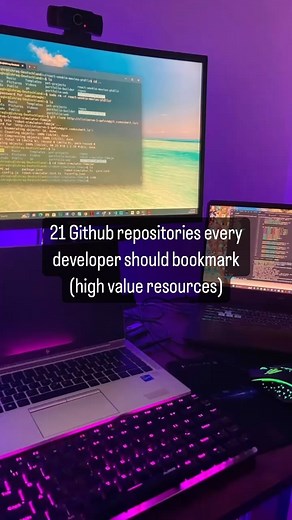 Ishraq Haider Chowdhury on Instagram: "Here are 21 GitHub repositories for every developers 👇🏻 - Twitter Algorithms - Free Programming Books - Coding Interview University - Awesome - Developer Roadmap - Javascript Algorithms - Node Best Practices - Tech Interview Handbook - Project Based Learning - 30 Seconds of code - Free for dev - Javascript Questions - Design resources for developers - App Ideas - Build your own X - Realworld - Public Apis - System design primer - The art of command line -