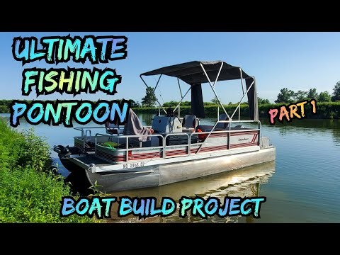 Ultimate Fishing Pontoon Build- 1989 Landau 18ft - 40hp Evinrude Outboard / Cleanup And Planning