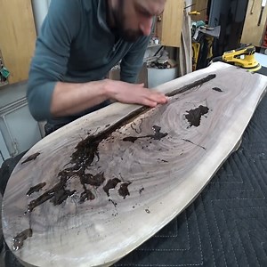 1.2M views · 1.4K reactions | Crafting an American Walnut Chester Table with Epoxy in Woodworking | DIY & Crafts | Facebook