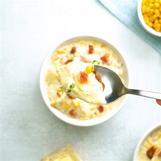 4.6K views | Corn chowder with bacon is a rich, hearty soup that will warm you from head to toe. The bacon in this chowder adds a delicious flavor to the potato and corn chowder base. Kids and adults love it! | Favorite Family Recipes | Facebook