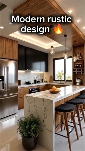 Stunning modern rustic kitchen transformation ✨ #dreamhouse #homedesign #modernkitchen #modernrustic