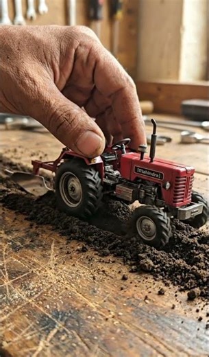 Mini Tractor Farming in Workshop 🚜 Satisfying Tiny Plowing #Shorts #MiniatureWorld
