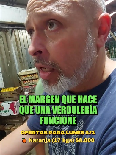 Estás arrancando tu propia verdulería o sentís que no estás vendiendo lo suficiente? 🤔 David te tira la posta sobre los márgenes de ganancia. Muchos cometen el error de querer salvarse con un cajón, pero David es clarito: Cargale el 50%. Si pagaste un Durazno $20.000, vendelo a $3.000 el kilo. Así tenés rotación, la mercadería no se te pudre y el cliente VUELVE. En Acción no solo te vendemos barato, te enseñamos a progresar! 🗓️ EL LUNES 5/1 TE ESPERAMOS CON ESTAS BOMBAS: 🍊 Naranja de Jugo (17