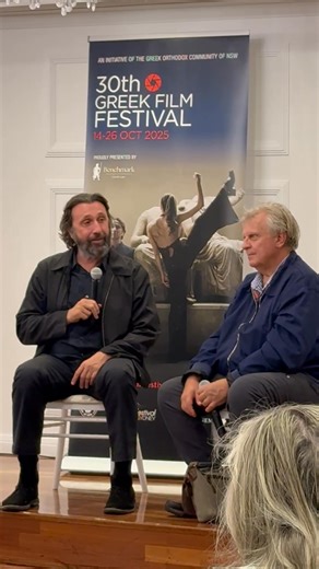 Intimate Conversation with Renos Haralambidis & Prof Vrasidas Karalis… what a way to understand, appreciate and see the cinematic creation through the eyes of a Master… 🎬🙏😊 #GreekFilmFestival #renosharalambidis | Greek Film Festival - Australia
