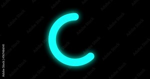 Simple Circle Loading loop animation on the black background. 4K resolution video of loading icon animation.