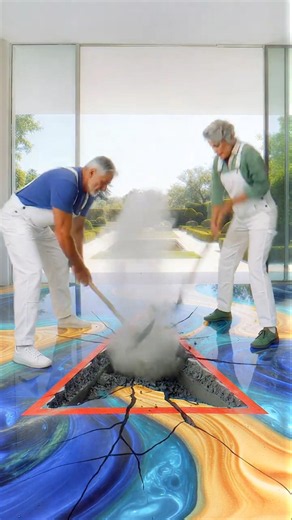 Blue Gold Epoxy Aquarium Floor That's Actually INSANE 🤯 #interiordesign #luxury #viral