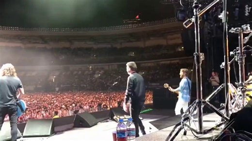 Rick Astley & the Foo Fighters perform "Never Gonna Give You Up" in the style of "Smells Like Teen Spirit", after Dave Grohl spotted Rick on the side of the stage and just pulled him up to do the song