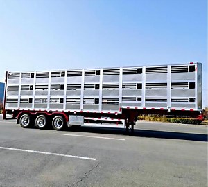 [Hot Item] 3 decks aluminum alloy hauling live hogs goats pig livestock transport trailer