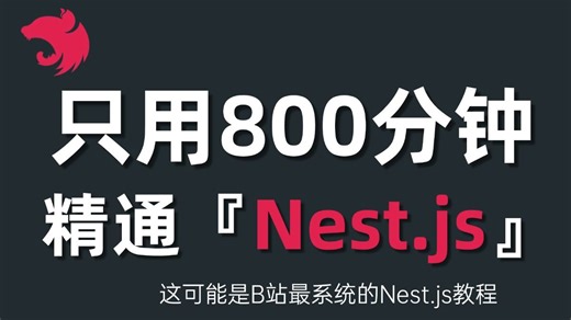 2025最新版 Nest.js 零基础入门到精通教程（全116集）