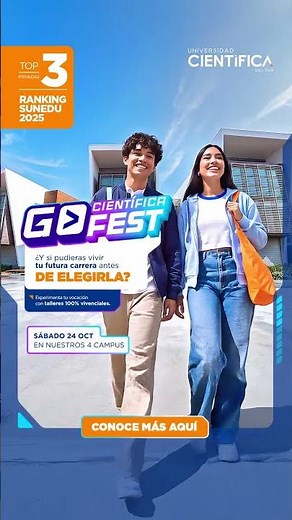 Vive tu futura carrera en el GO Científica Fest 🔥