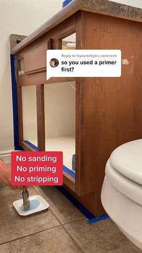 Replying to @fayzerkittyb No sanding, no priming, no stripping 🙌🏼 Only a few of the MANY benefits of BB Frösch 🪄 #primedaydeals #diy #PrimeDayDreamDeals #bbfrosch #paintedcabinets