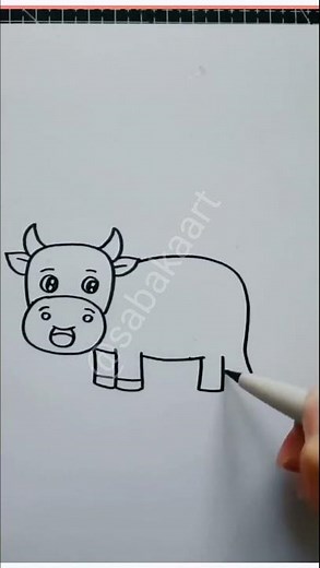 How to Draw Cattle Step by StepTutorial ||#drawingtutorial #drawingforkids shorts#@sabakaart