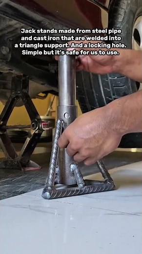 DIY Triangle Jack Stands | Welded Pipe + Cast Iron Build #shorts #DIYTools #JackStands