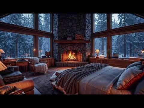 Cozy Bedroom with Fireplace 🔥 | Relaxing Fire Sounds Sleep, Study & Relaxation
