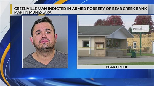 Outagamie County man indicted for armed robbery of Bear Creek bank