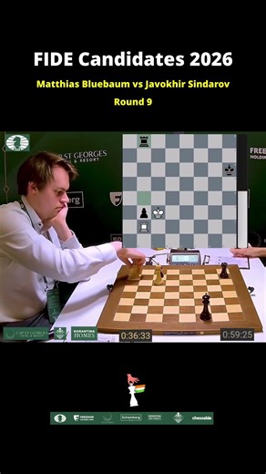 Matthias Bluebaum vs Javokhir Sindarov #chess #shorts