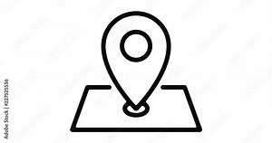 Location line icon motion graphic animation with alpha channel.