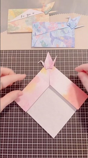簡単！鶴のポチ袋🧧#お年玉 #折り紙#お正月準備#ダイソー折り紙#100均