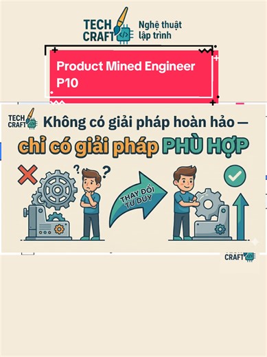 Product-Minded Engineer P10: Không có giải pháp hoàn hảo — chỉ có giải pháp PHÙ HỢP #productmindset #tradeoffthinking #productengineer #techcraft #softwareengineering