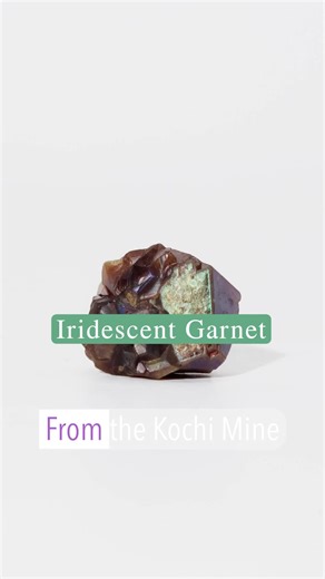 From the Kochi Mine in the Yoshina District of Japan comes the magnificent iridescent andradite garnet. First discovered in 2002, this extraordinary material is no longer being mined, making these pieces especially rare. Its shimmering iridescence comes from microscopic layers of inclusions within the garnet that interact with light, creating flashes of color that feel almost otherworldly. Garnet has long been known as the stone of health and commitment, associated with vitality, energy flow, ba