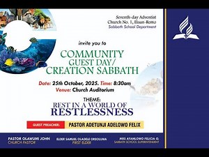 SDA CHURCH Live Stream || COMMUNITY GUEST DAY SABBATH PROGRAM
