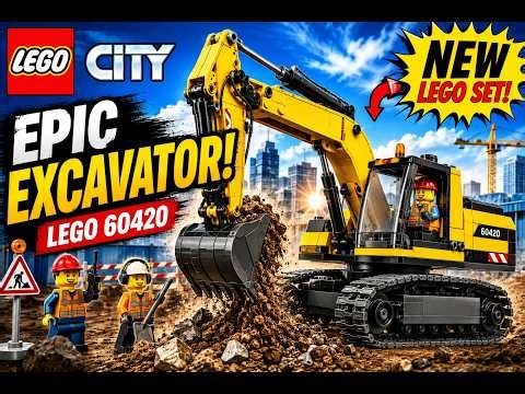 LEGO 60420 Excavator Comes to Life in Stop Motion