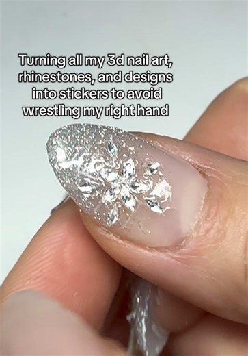 I love making this video every so often because it’s a little recap of all the new nail sticker hacks I’ve learned over the months 😏 New hacks unlocked: 3d nail art, rhinestone clusters, and being able to glue the stickers on easily #diynails #gelnails #diynailstickers #nailhacks #nailinspo