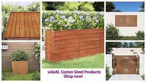 vidaXL Large Cor-Ten Steel Planter/Raised Bed - Anti-Corrosive & Durable Weathering Steel - Distinct y Color for Decoration - Ideal for Plants, Flowers & Vegetables - with Interior Support Brackets
