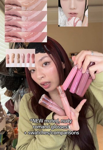 what do you guys think? 🤭 i love these types of shades i’m always happy to see more muted lippies on the market hehe 😆 let me know which one was your fave! 🫶 *also, i wish i applied a thicker coat on my lips so you could see the difference better, but i hope it’s still noticeable!! @롬앤 romand @Rom&nd US - colour glasting glosses (shades all mentioned in the vid!) bought these myself from @OLIVE YOUNG Global !! #creatorsearchinsights #lipgloss #romand #koreanmakeup #kbeauty