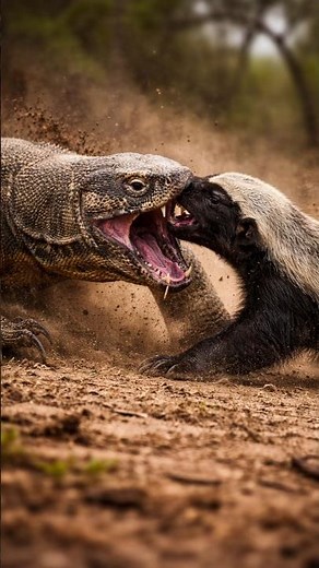 Honey Badger vs Komodo Dragon | Fearless Attack in the Wild!