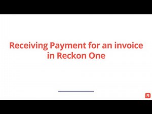 Receiving a payment in Reckon One