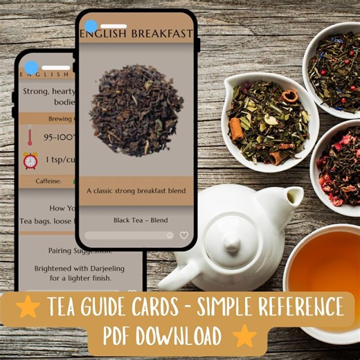 Tea Guide Cards PDF – Easy Tea Reference Deck - Etsy