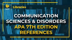 Communication Sciences & Disorders: APA 7th Edition References