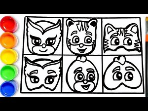 Drawing and Coloring PJ Masks | Catboy, Owlette & Gekko | PJ MASKS Drawing, Coloring, Painting
