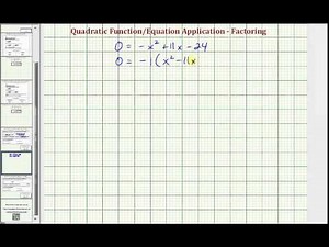 Ex: Quadratic Function Application - Profit (Factoring a Trinomial)