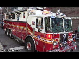 [AIRHOOOOORN] New FDNY Rescue 1 responding & stuck in traffic