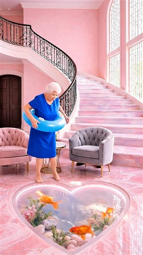 Craziest Heart-Shaped Floor Ever… Grandma is very happy😍 #shorts #epoxy