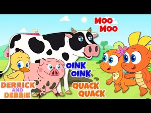 Old MacDonald Had A Farm | Learn Animal Sounds | Nursery Rhyme For Kids | Derrick and Debbie