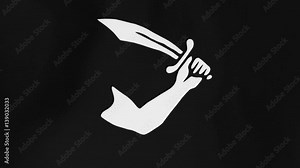 Loopable: Pirate flag waving in the wind...Seamless loop. Made from ultra high-definition original with detailed fabric texture.