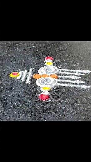 short easyy rangoli designs made by paint Wale hath/#easyrangoli #indianrangole #rangoli