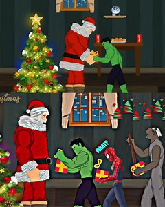 Santa Claus Christmas Gift To Superheroes Hulk And Spiderman | Xmas Special #xmas #Christmas #hulk #superhero | Toons Forever