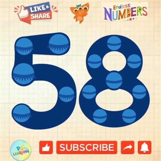 Endless Numbers Count 58 and Funny Animation. #endlessnumbers #funnyvideos